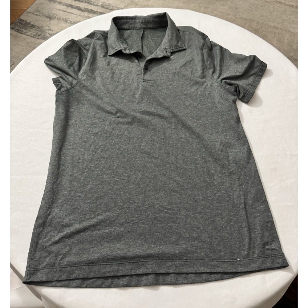 NWOT Lululemon Gray Short Sleeve Collared Polo Shirt Sz Medium
